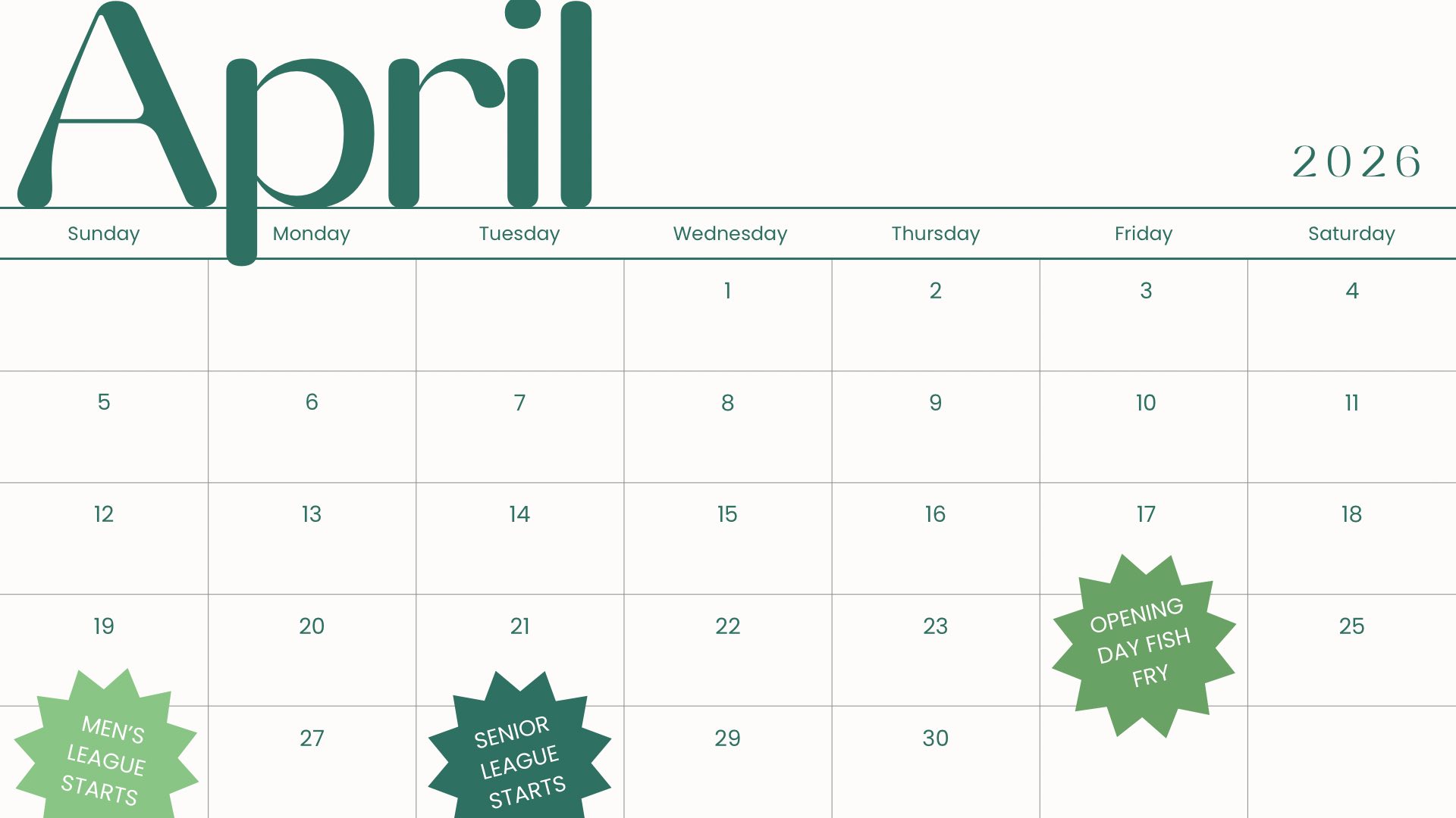 April events calendar